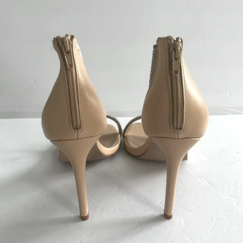 Shoe Dazzle Alexxia Dress Sandals Stiletto Heels with Rhinestone Straps Size 12 - Picture 7 of 9